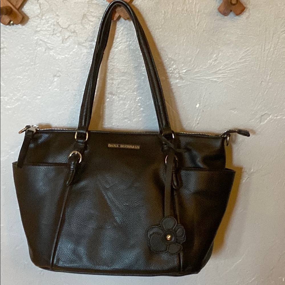 Black Bag with Flower Charm